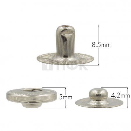 3 Части кнопки для одежды 15мм Альфа нерж цв никель (уп 720шт) NEW STAR