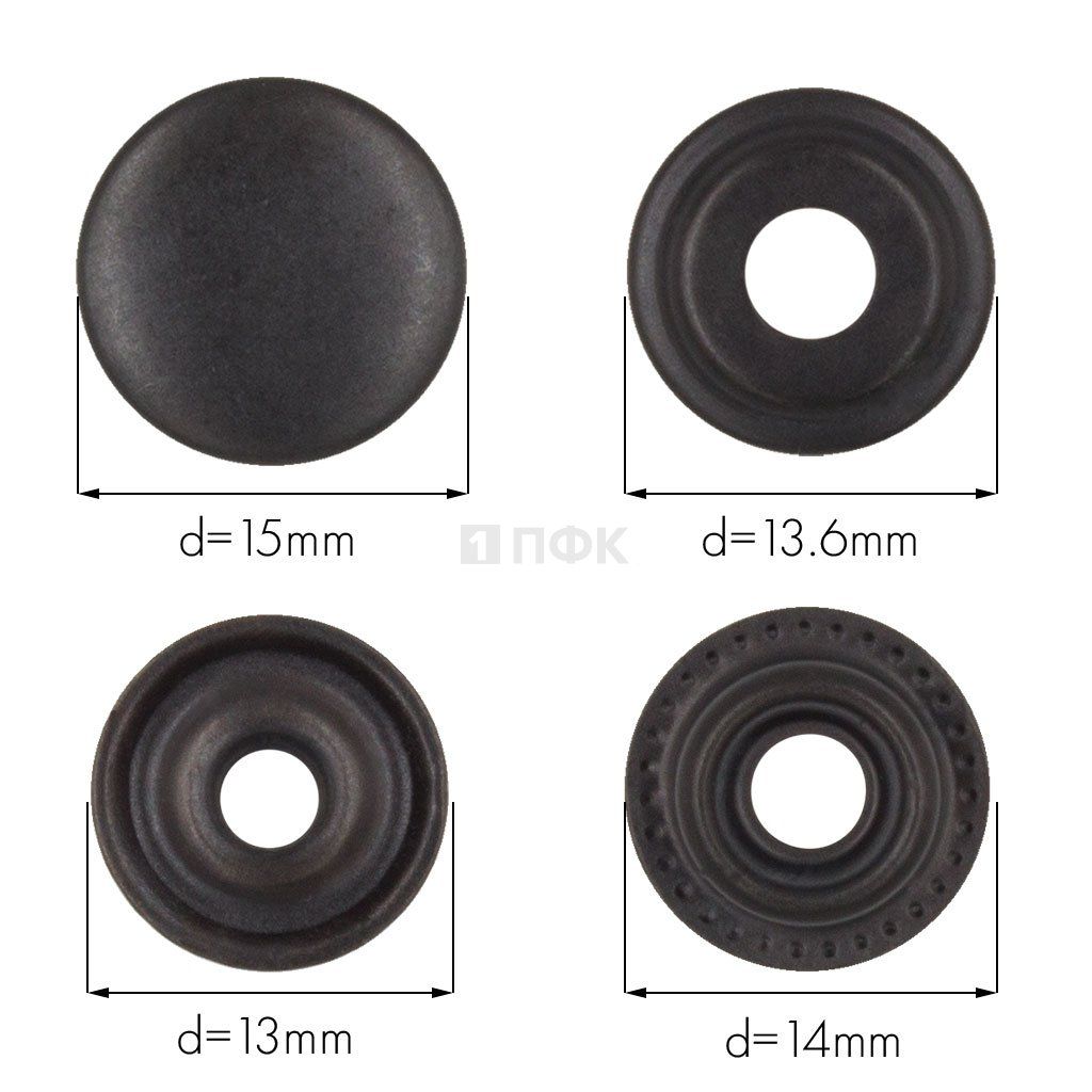 Кнопка для одежды 15мм №61 сталь цв оксид (уп 720шт) NEW STAR