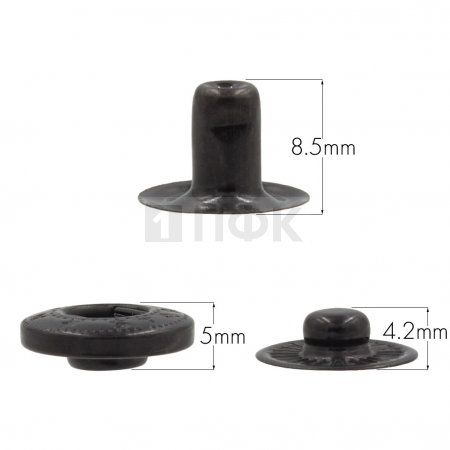 3 Части кнопки для одежды 15мм Альфа сталь цв оксид (уп 720шт) NEW STAR