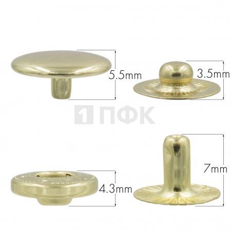 Кнопка для одежды 12,5мм Альфа латунь цв золото (уп 1440шт) NEW STAR