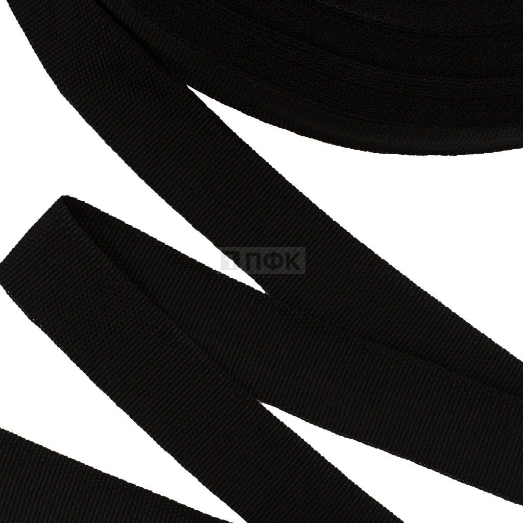 Стропа окантовочная 30мм 7,54 гр/м цв черный (рул 100м/уп 1000м) РБ