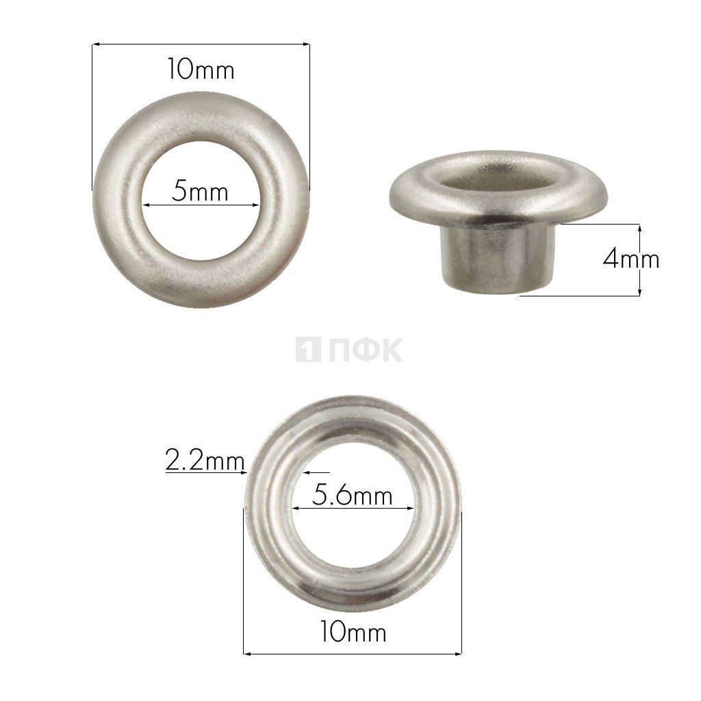 Люверсы №3 5мм сталь цв никель (уп 5000шт)