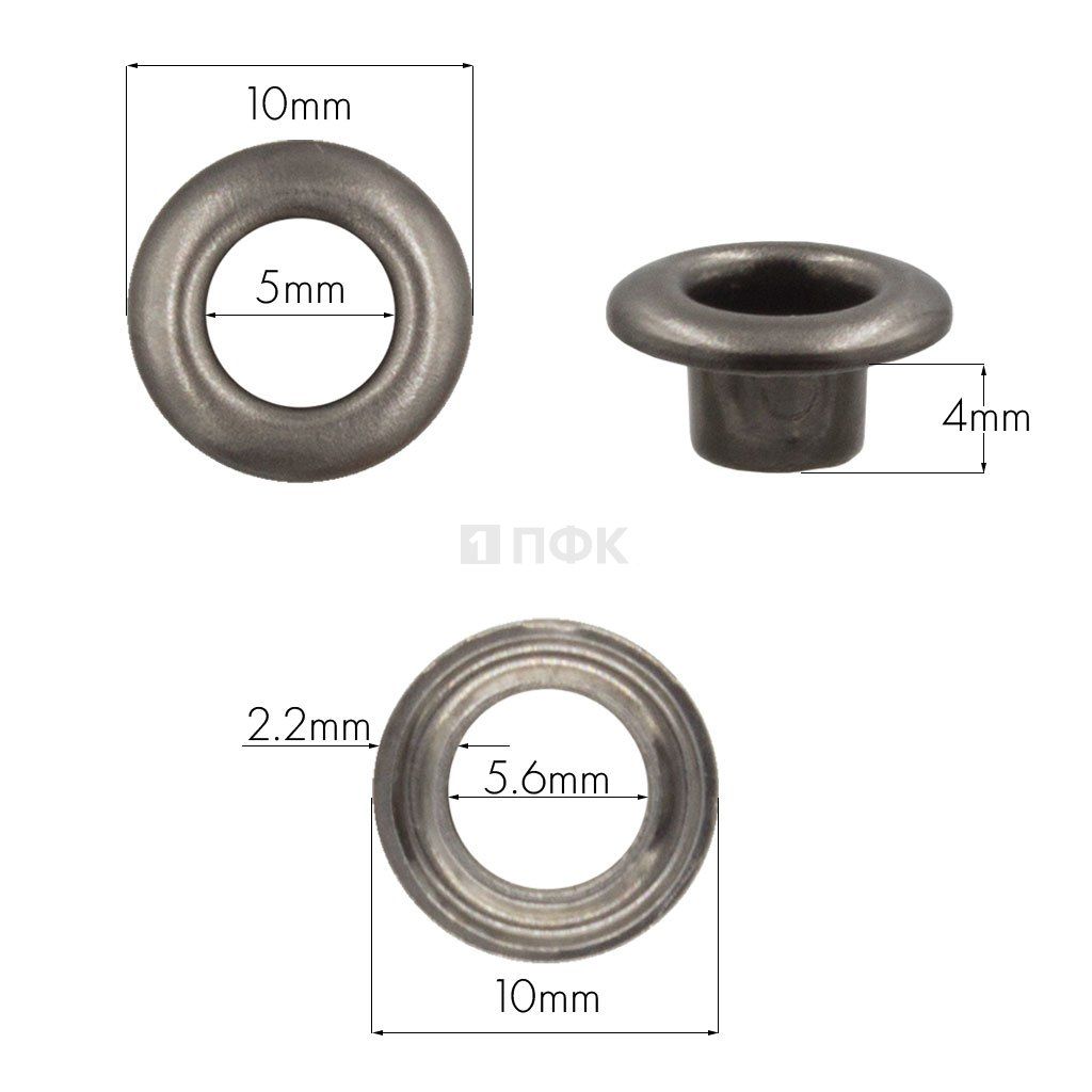 Люверсы №3 5мм сталь цв никель тем (уп 5000шт)